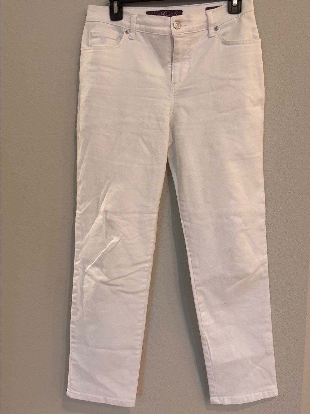 Gloria Vanderbilt White Amanda Jean Womens sz 4 Tapered High Rise Slimming